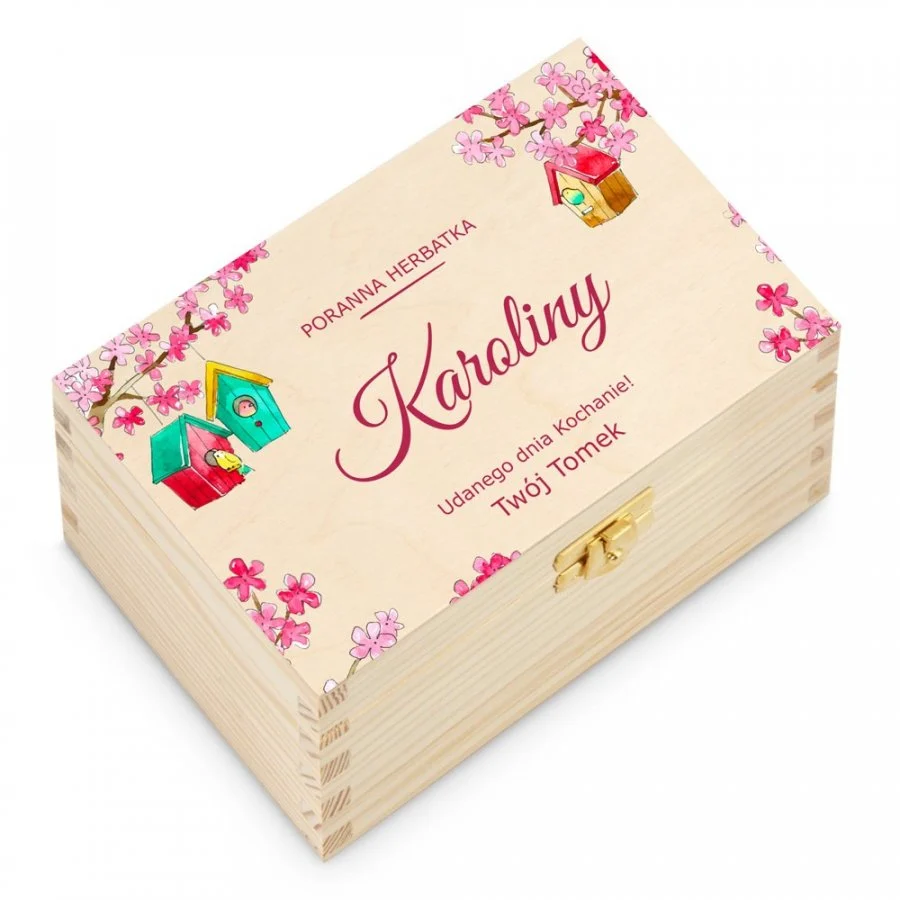 Herbata w stylowej skrzyneczce z grawerem