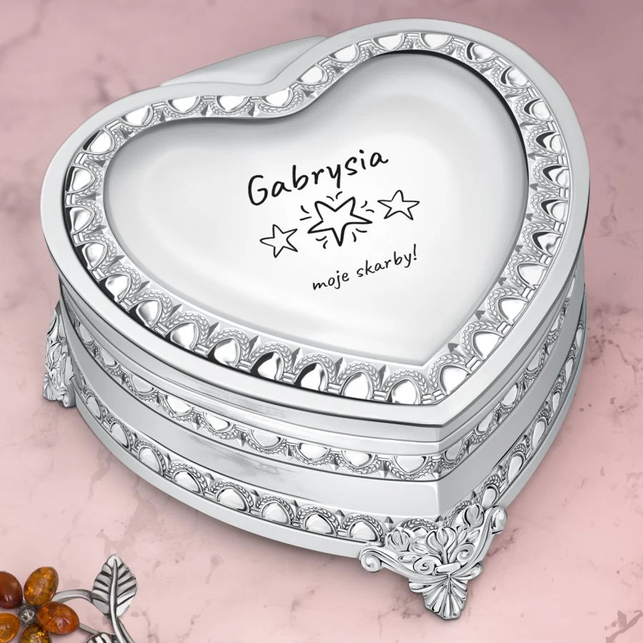 Personalizowana szkatułka w kształcie serca